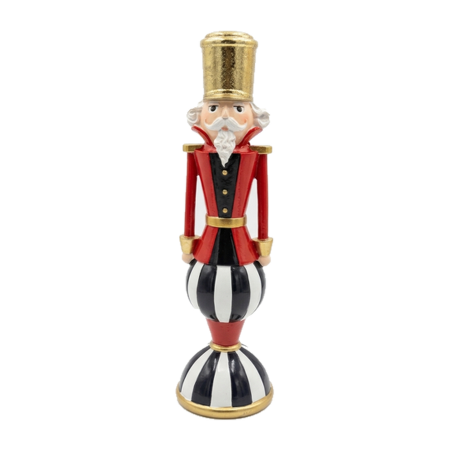 Castiçal Quebra-Nozes em Resina Vermelho e Preto