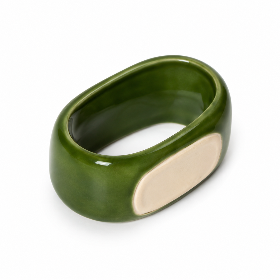 Porta Guardanapo Argola Verde Bambu