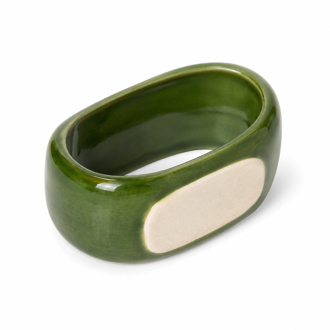 Porta Guardanapo Argola Verde Bambu