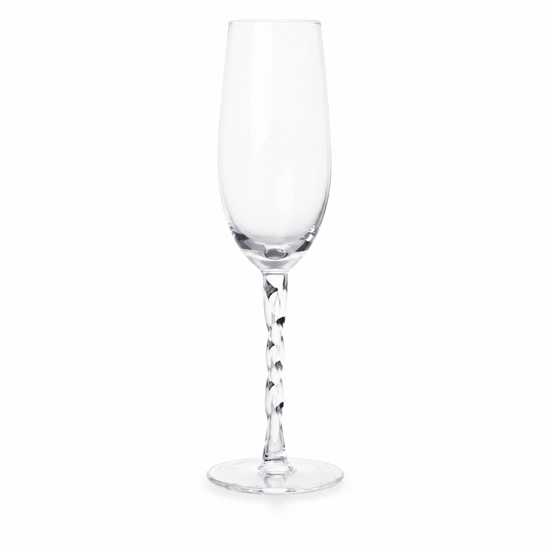Conjunto de Taças em Vidro com Haste Trançada Transparente – 220 ml
