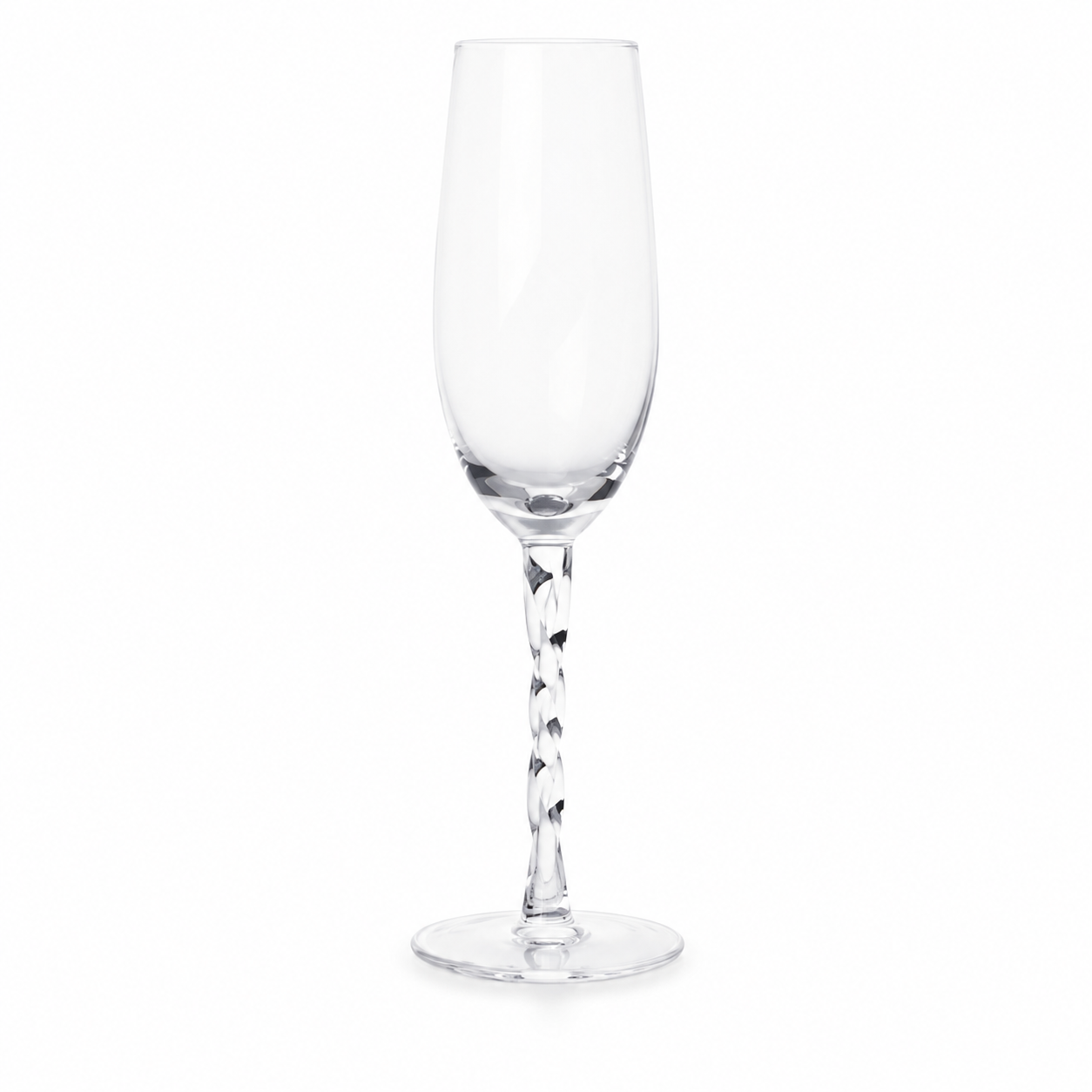 Conjunto de Taças em Vidro com Haste Trançada Transparente – 220 ml