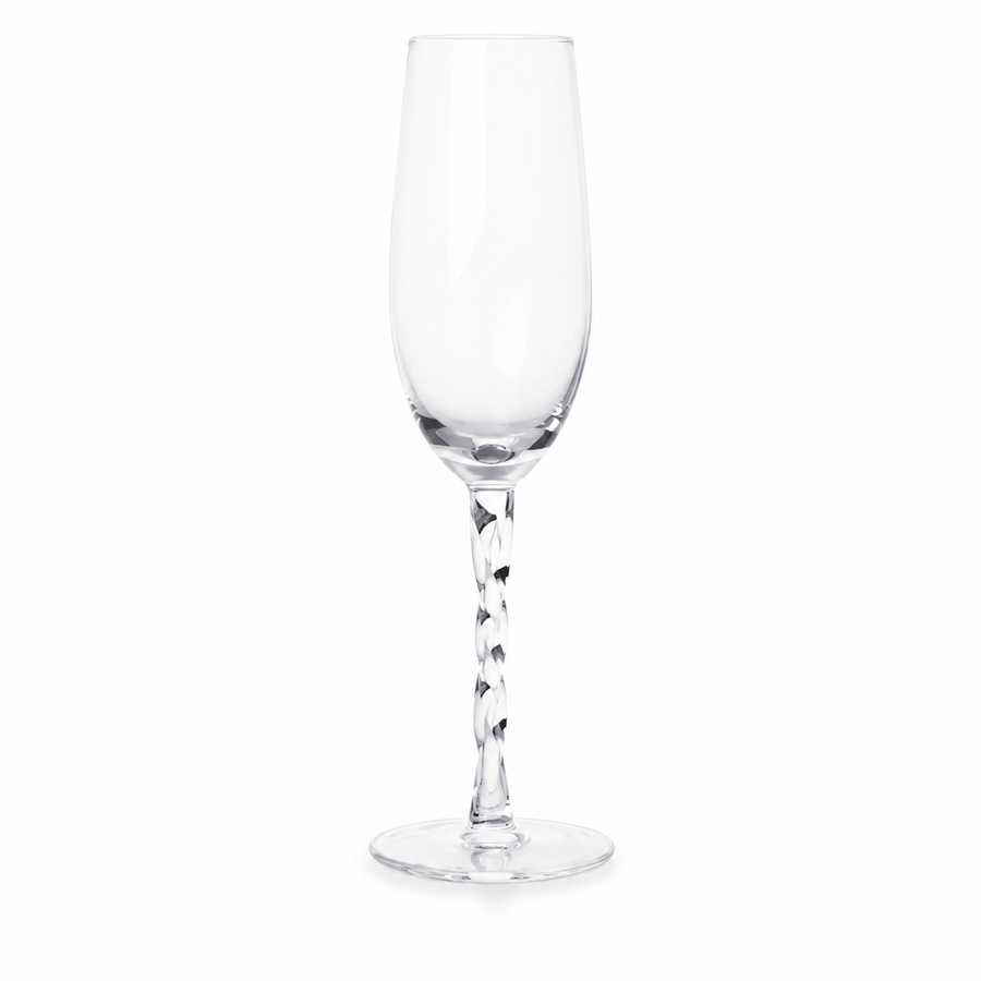 Conjunto de Taças em Vidro com Haste Trançada Transparente – 220 ml