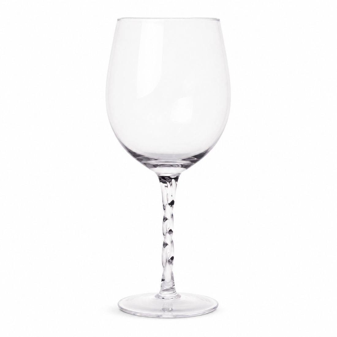 Conjunto de Taças em Vidro com Haste Trançada Transparente – 580 ml