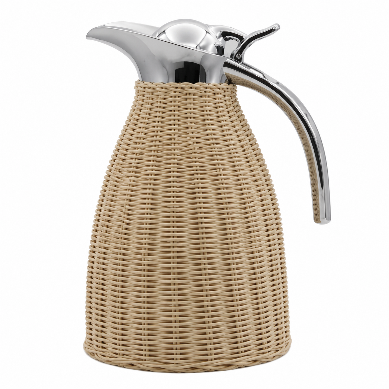 Garrafa Térmica de Inox com Rattan Natural – 1 L