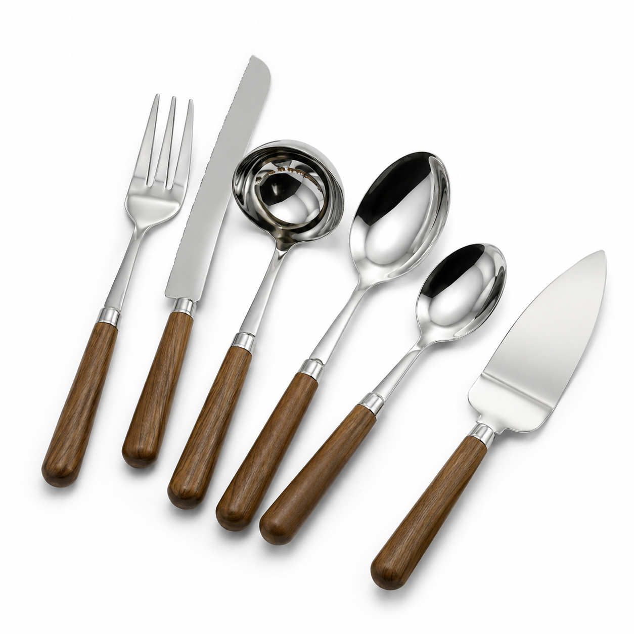 Faqueiro de Servir de Inox na Cor Natural – 6 Peças
