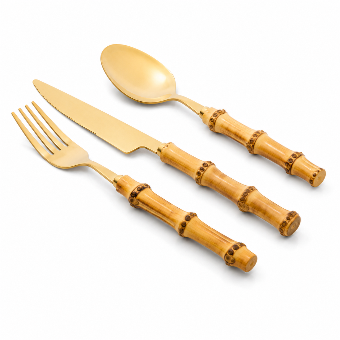 Faqueiro Garbo Bambu Natural Dourado