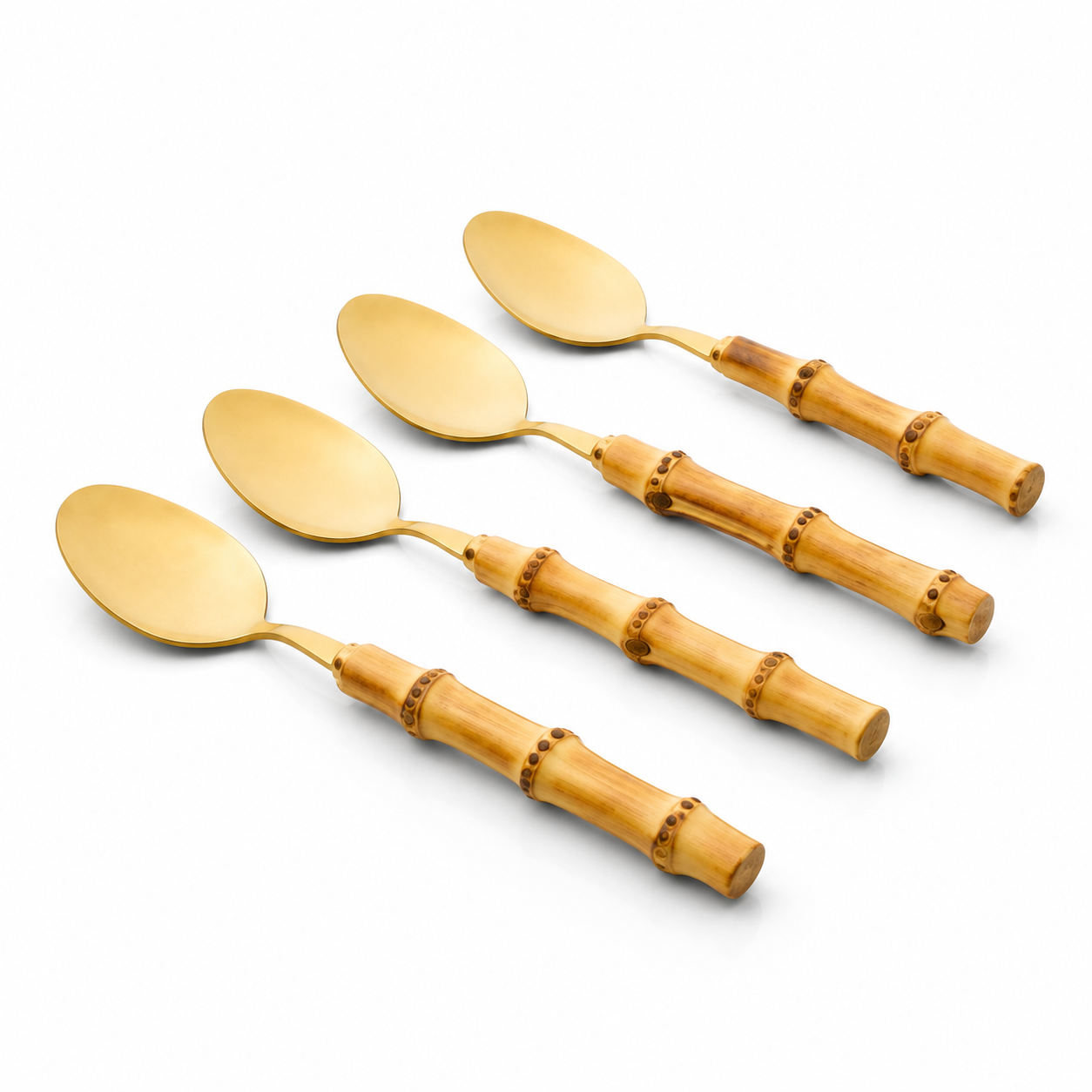 Conjunto de Colheres de Sobremesa Garbo Bamboo Natural - 4 Peças
