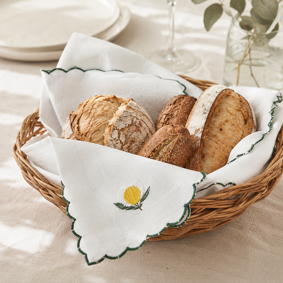 Toalha para Cesto de Pão Limão Siciliano