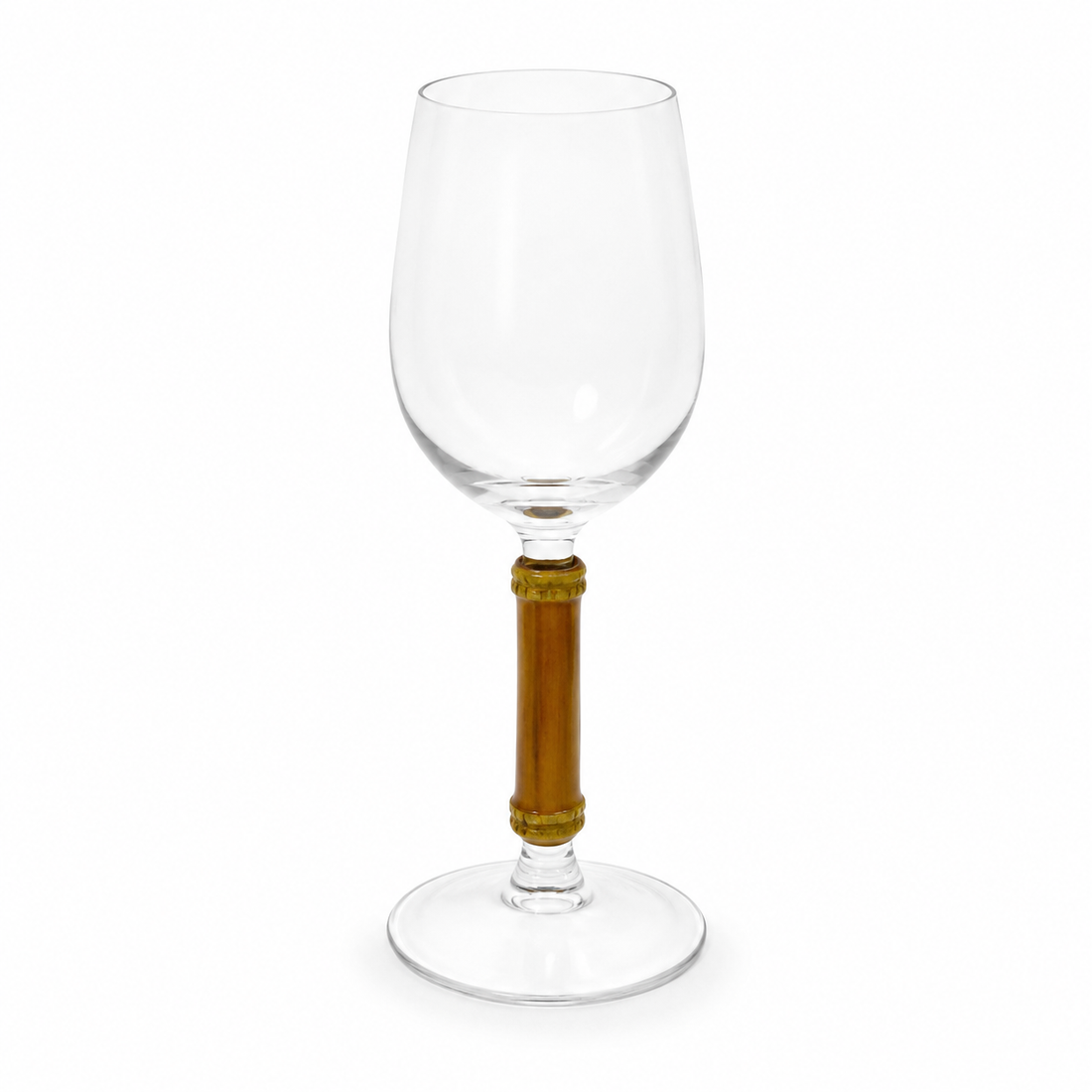Taça para Água ou Vinho com Detalhe em Bambu