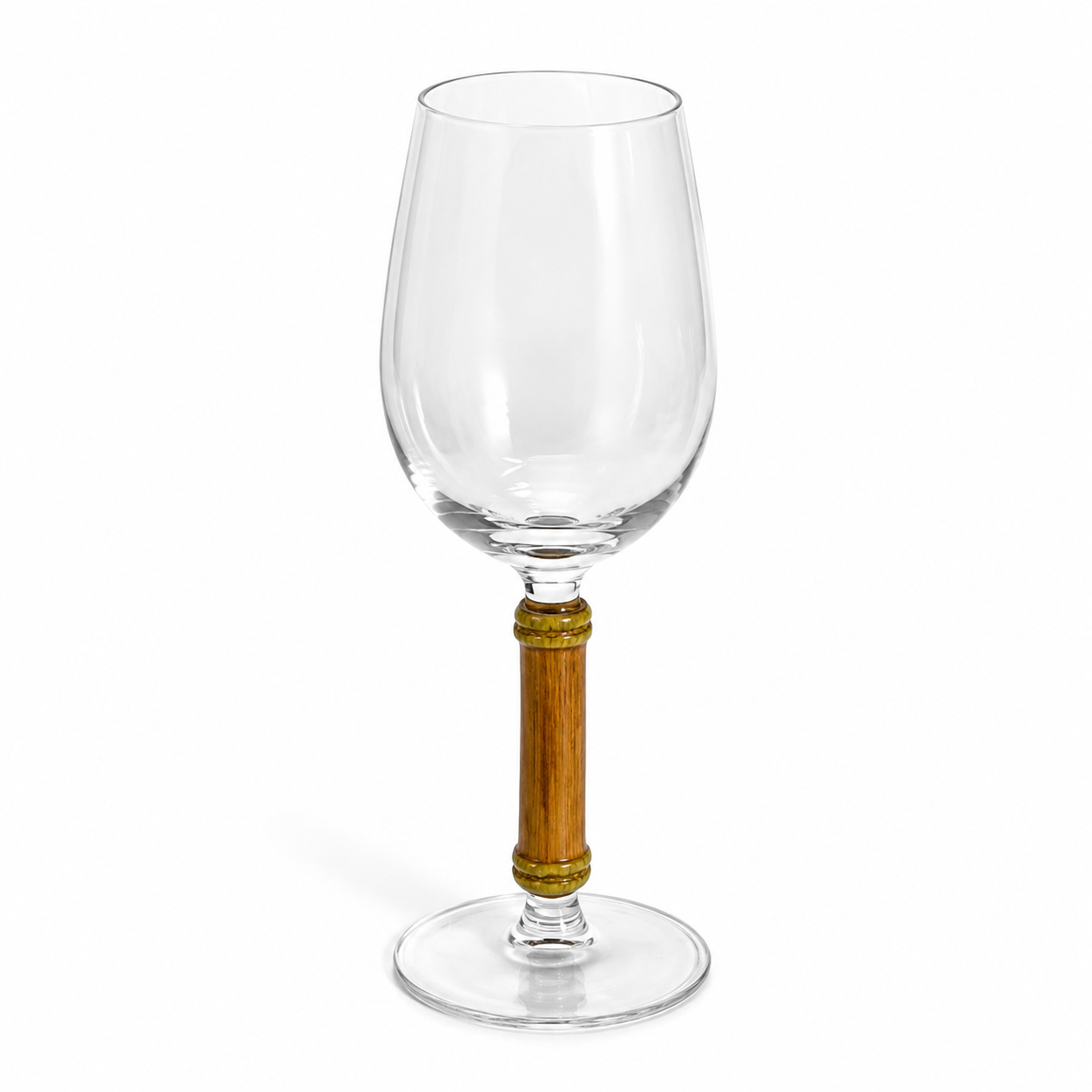 Taça para Água ou Vinho com Detalhe em Bambu