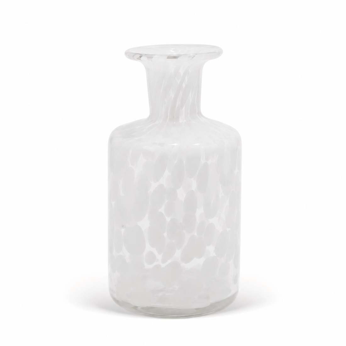 Mini Vaso Decorativo em Vidro Transparente com Detalhe Branco