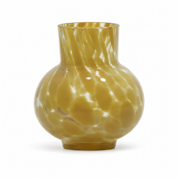 Vaso Decorativo em Vidro Transparente com Detalhe Bege