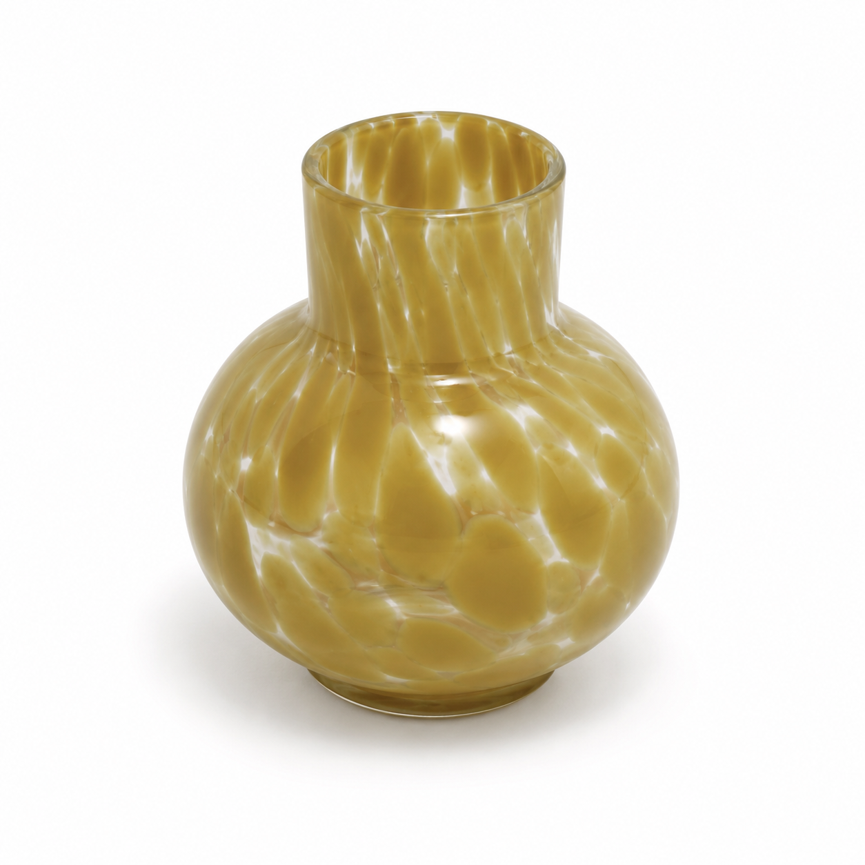 Vaso Decorativo em Vidro Transparente com Detalhe Bege