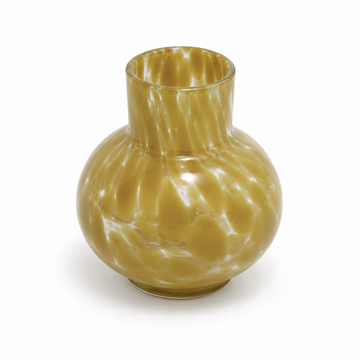 Vaso Decorativo em Vidro Transparente com Detalhe Bege