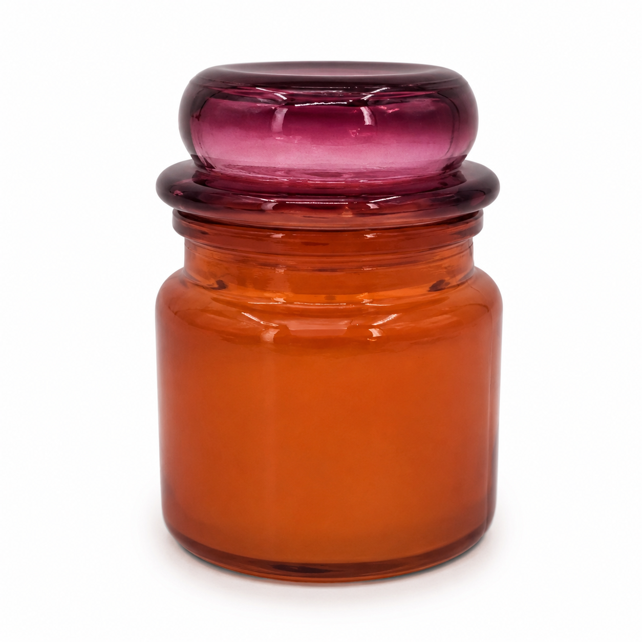 Vela Aromatizada Toque do Entardecer em Vidro Âmbar e Rosa