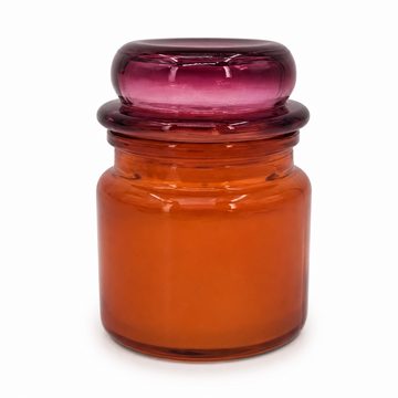 Vela Aromatizada Toque do Entardecer em Vidro Âmbar e Rosa