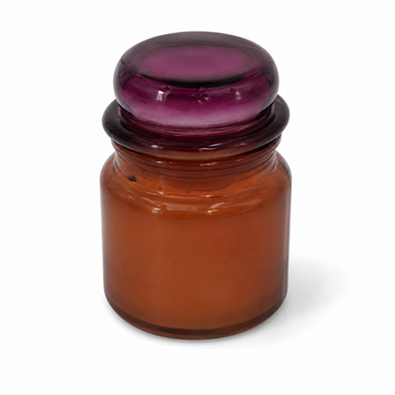 Vela Aromatizada Toque do Entardecer em Vidro Âmbar e Rosa