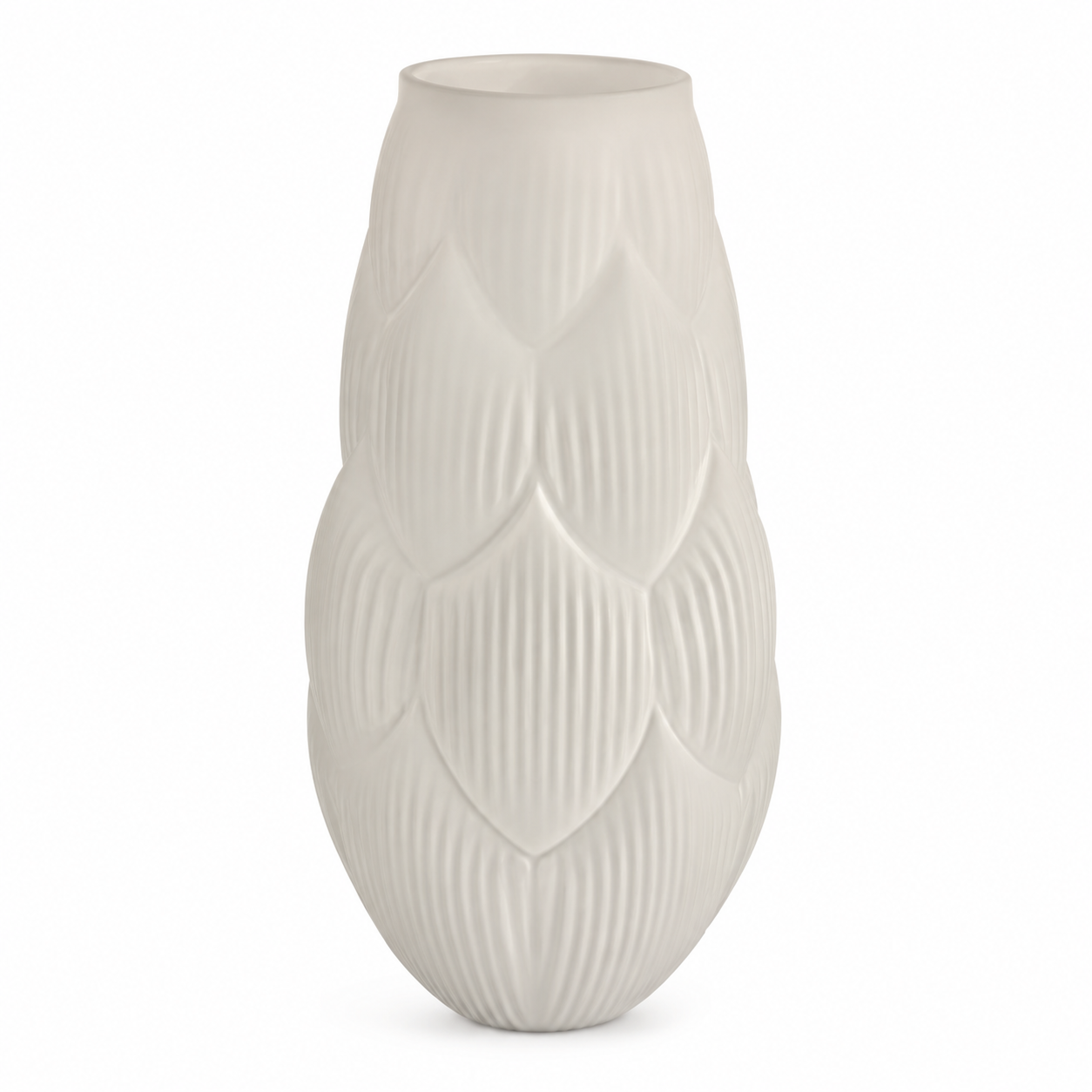 Vaso de Vidro Branco Fosco – Grande