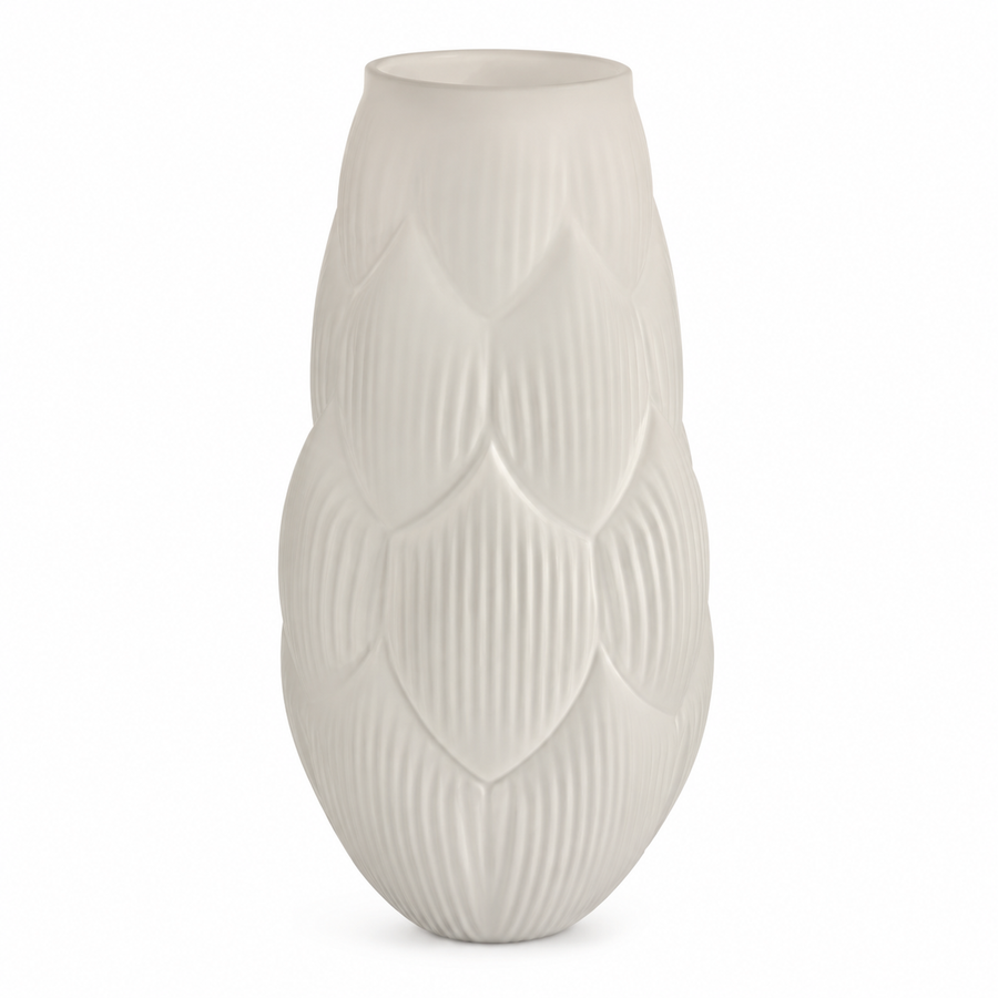 Vaso de Vidro Branco Fosco – Grande