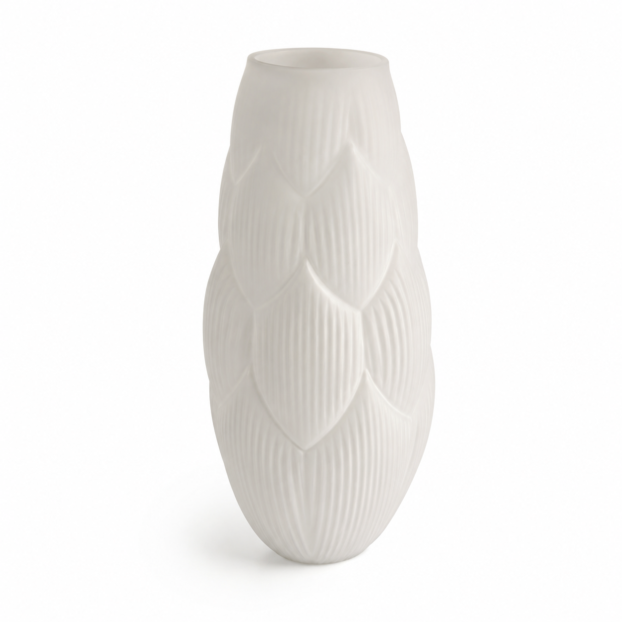 Vaso de Vidro Branco Fosco – Grande