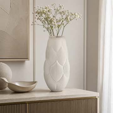 Vaso de Vidro Branco Fosco – Grande