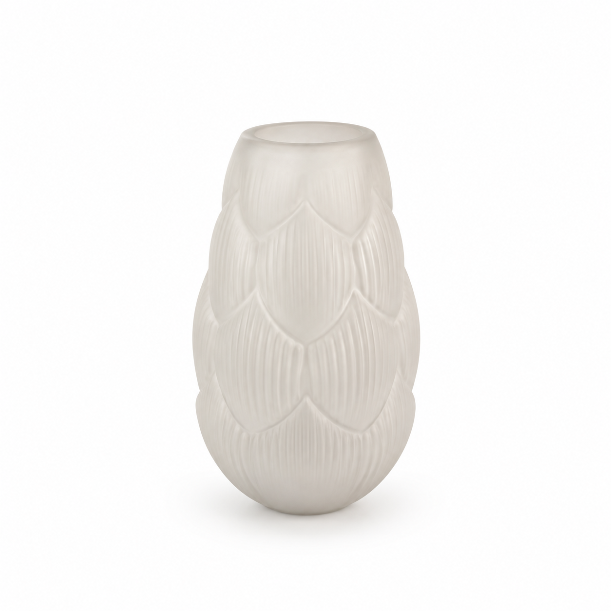 Vaso de Vidro Branco Fosco – Pequeno