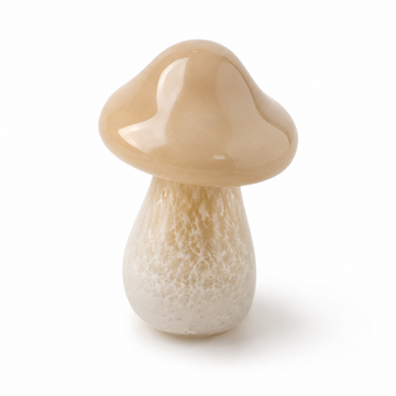 Cogumelo Decorativo em Vidro Bege – Grande