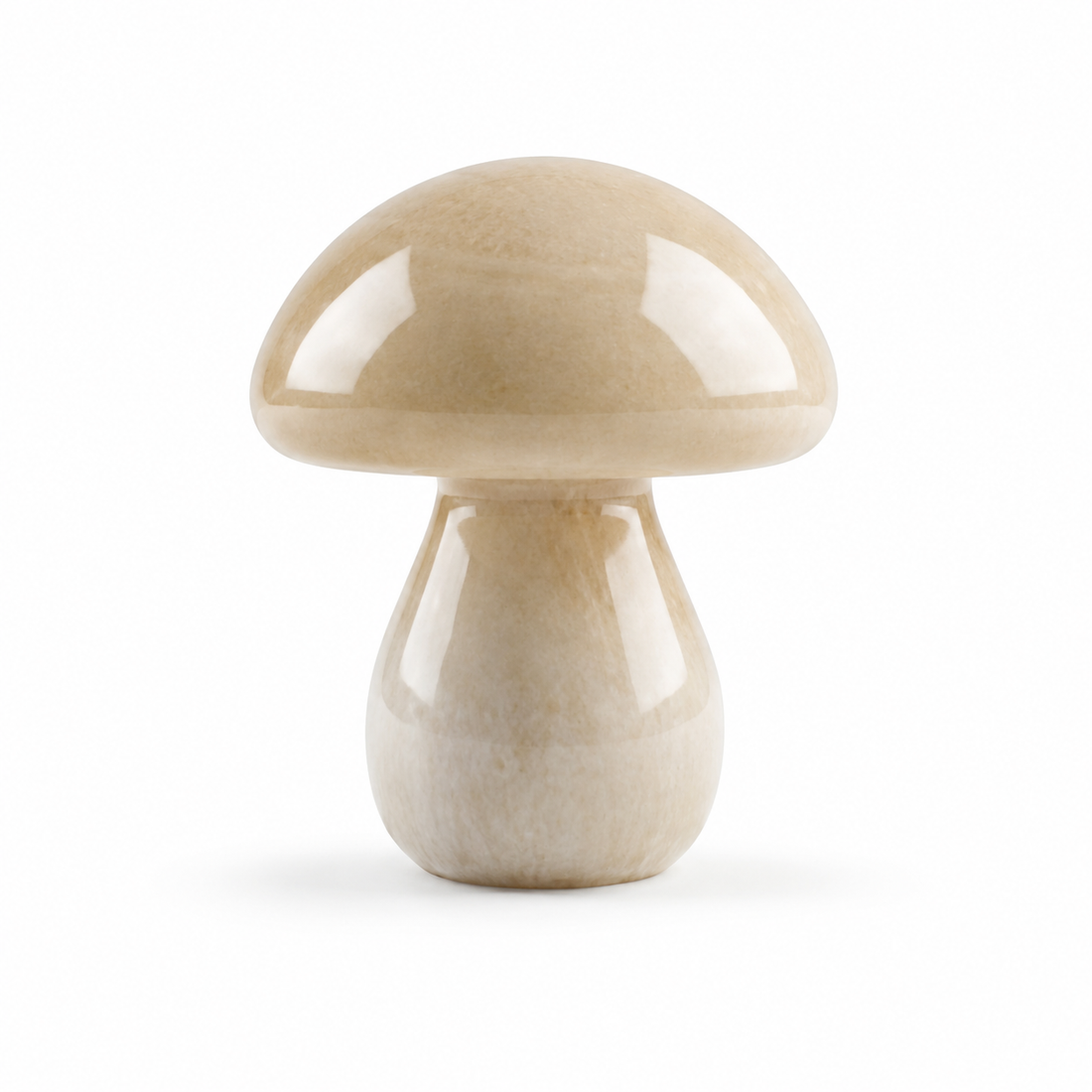Cogumelo Decorativo em Vidro Bege – Pequeno