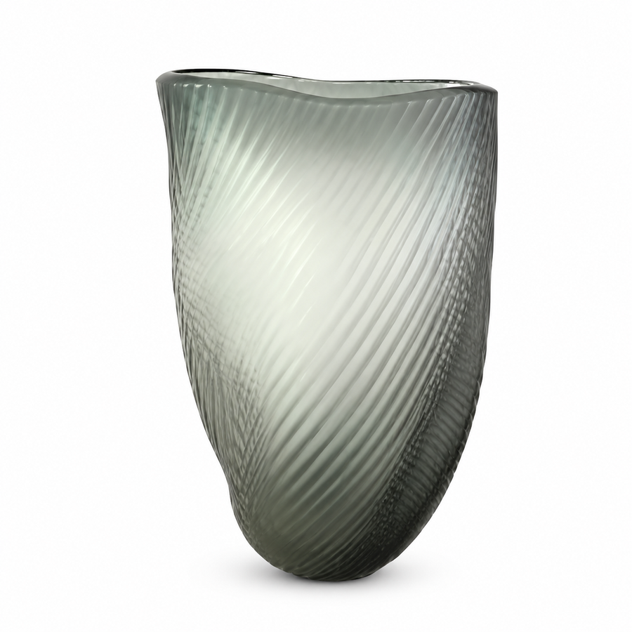 Vaso Decorativo em Vidro Cinza