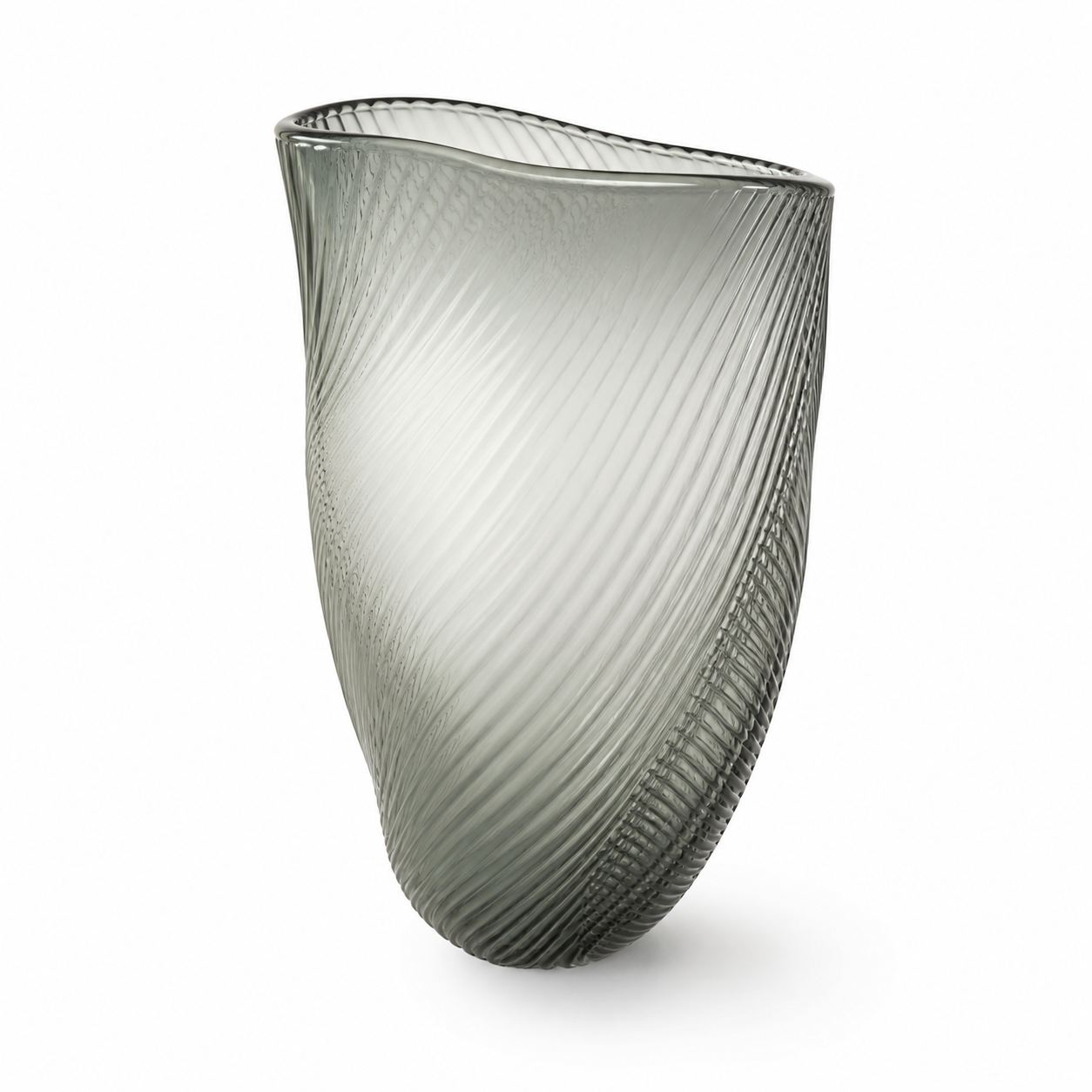 Vaso Decorativo em Vidro Cinza