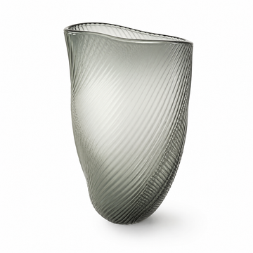 Vaso Decorativo em Vidro Cinza