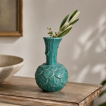 Vaso Decorativo em Cerâmica Azul