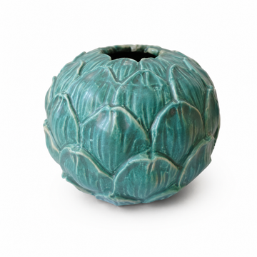 Vaso Decorativo em Cerâmica Azul Redondo