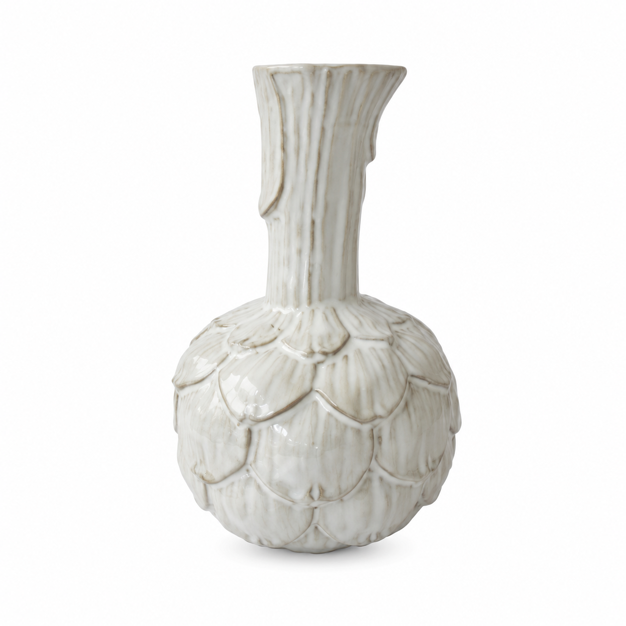 Vaso Decorativo em Cerâmica Branca