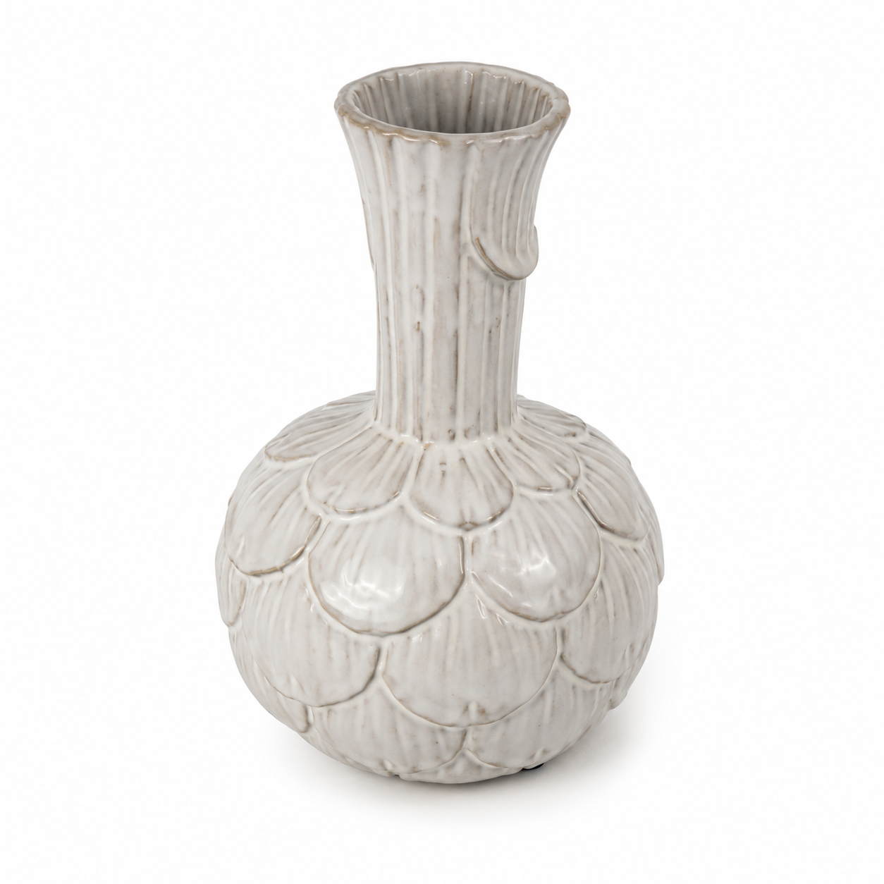 Vaso Decorativo em Cerâmica Branca