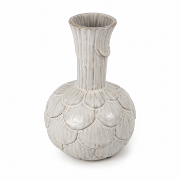 Vaso Decorativo em Cerâmica Branca
