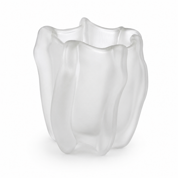 Vaso Decorativo Orgânico em Vidro Transparente Fosco