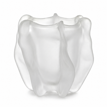 Vaso Decorativo Orgânico em Vidro Transparente Fosco