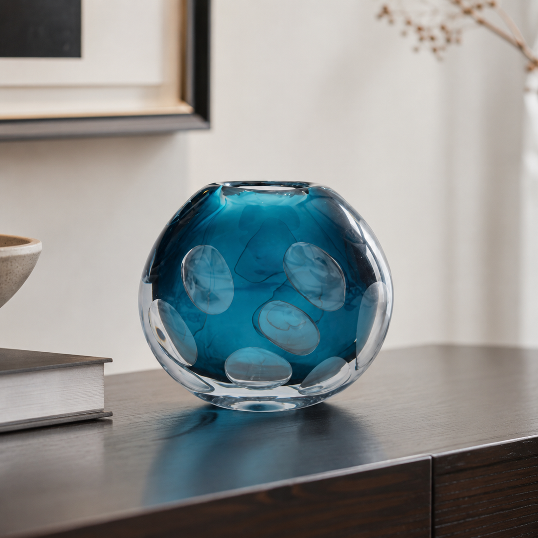 Vaso de Vidro Azul