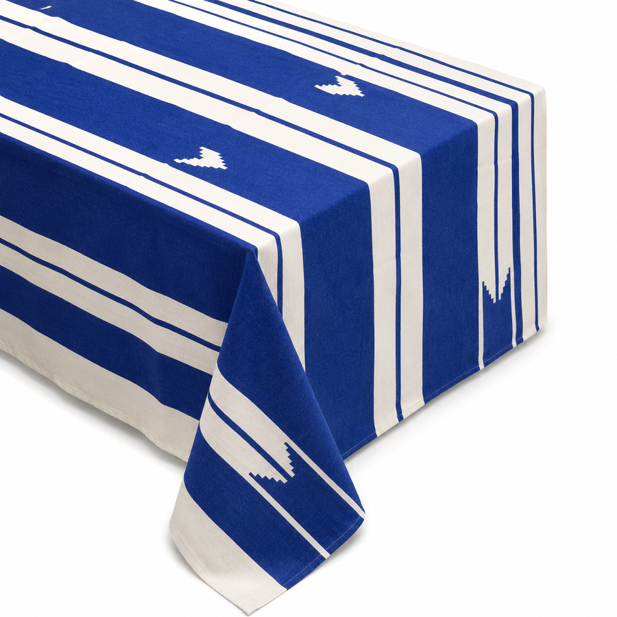 Toalha de Mesa Ikat Azul