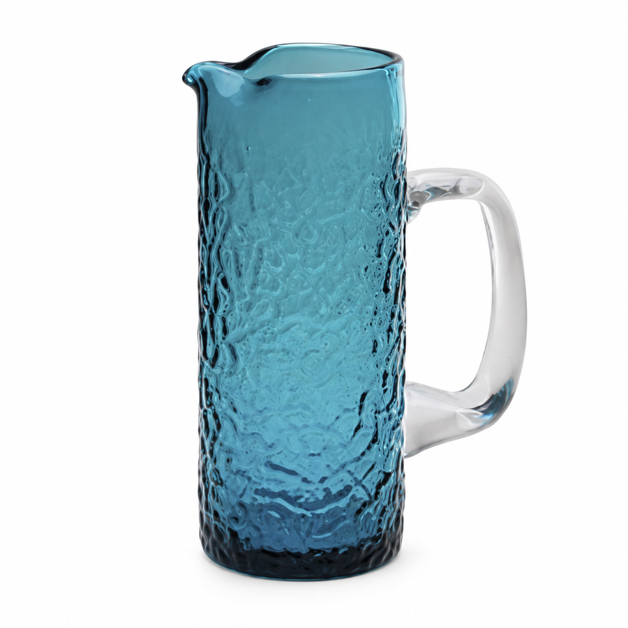 Jarra Azul em Vidro Texturizado