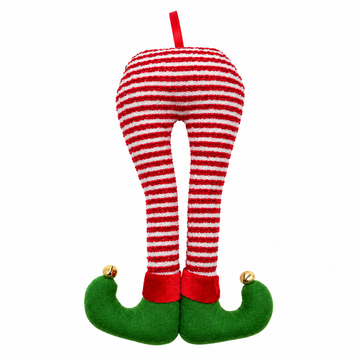 Pé de Elfo em Tecido Listrado Vermelho e Branco