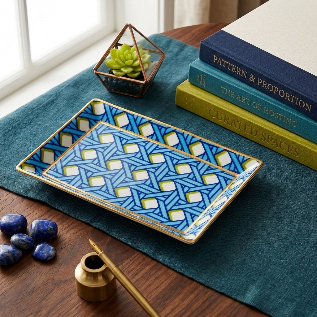Prato Retangular Basketweave – Jonathan Adler