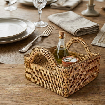 Cesta em Rattan Natural Pecatu Quadrada