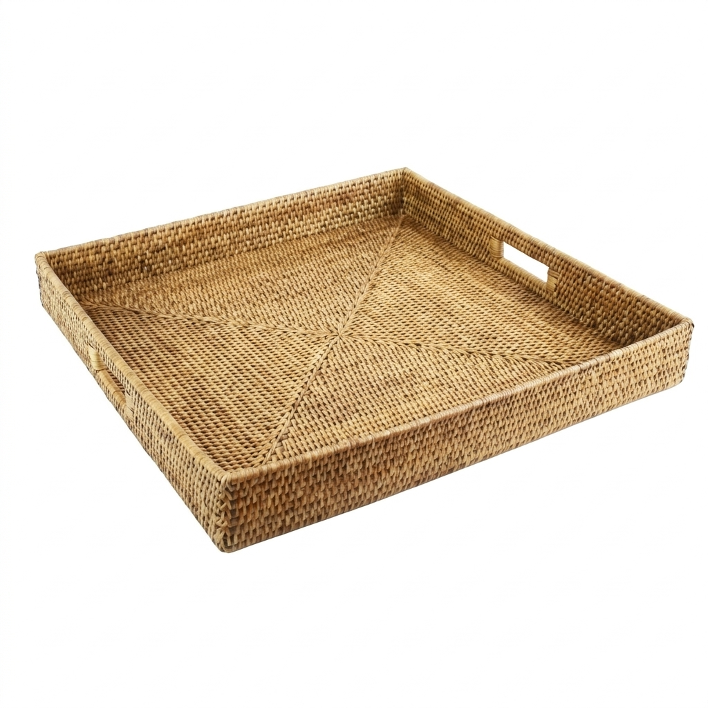 Bandeja Raya Quadrada em Rattan