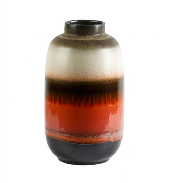 Vaso Soleil Listras Laranja e Marrom