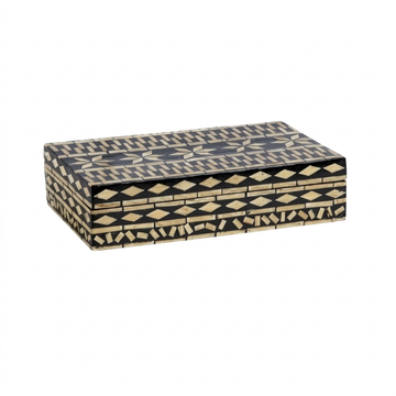 Caixa Decorativa Rosalia em Bambu Marrom e Preto