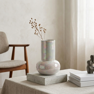 Vaso Opaline em Cerâmica Perolada