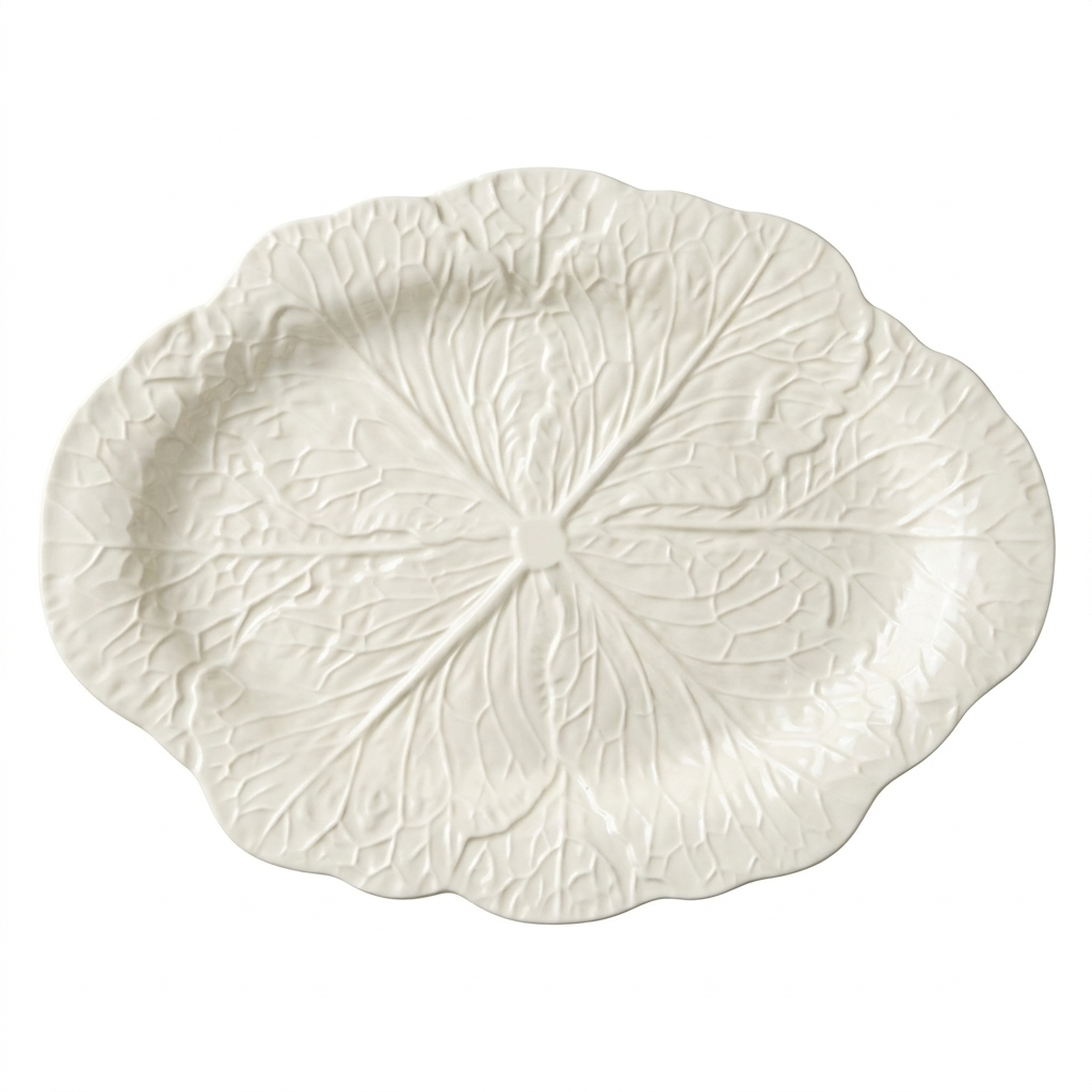Travessa Oval Couve Branca G