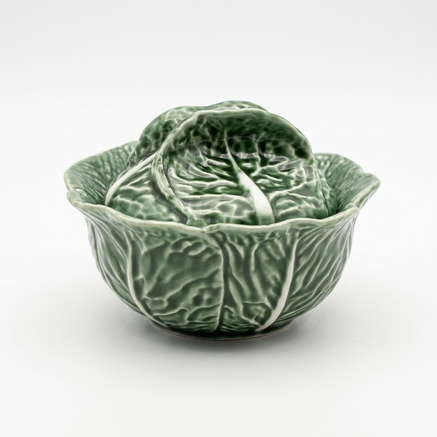 Pote Decorativo Repolho Verde em Cerâmica Esmaltada